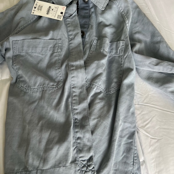 Zara Blue and Tan Button Down Shirt - Picture 3 of 3